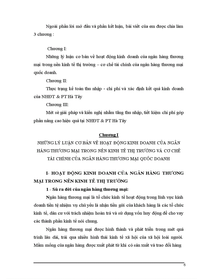 image for page Một số ý kiến về tăng thu tiết kiệm chi phí nhằm nâng cao hiệu quả kinh doanh tại NHĐT PT Hà Tây 1