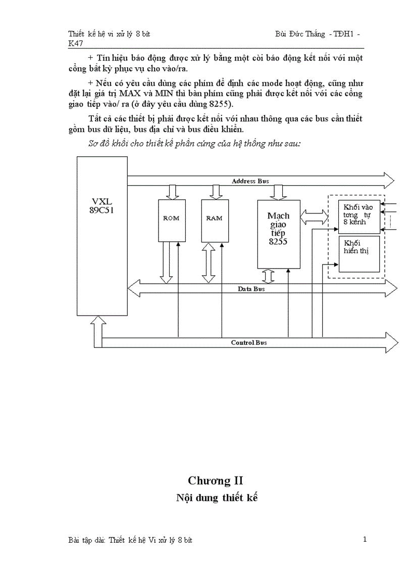 Thiết kế hệ vi xử lý 8 BIT 1