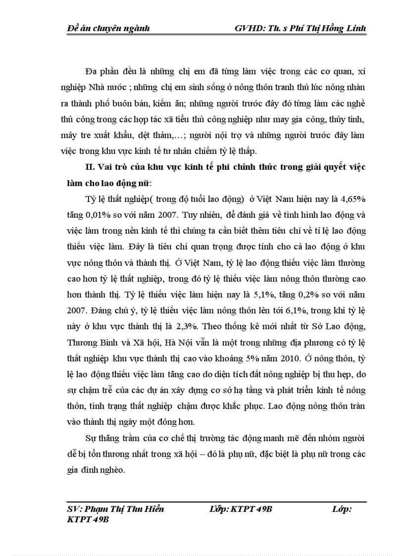 image for page Giải pháp nâng cao vai trò của khu vực phi chính thức trong giải quyết việc làm cho lao động nữ ở Hà Nội giai đoan 2011 2015 1