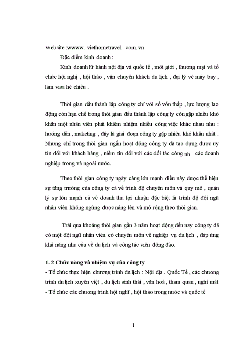 image for page Thực trạng hoạt động kinh doanh lữ hành của công ty thương mại du lịch ngôi nhà việt