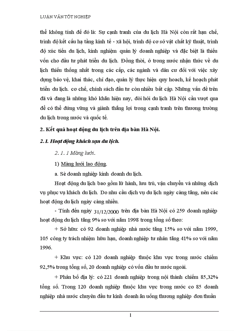 image for page Vận dụng phương pháp dãy số thời gian phân tích biến động doanh thu du lịch thời kỳ 1995 2001 và dự đoán doanh thu du lịch thời kỳ 2002 2003 trên địa bàn Hà Nội 1