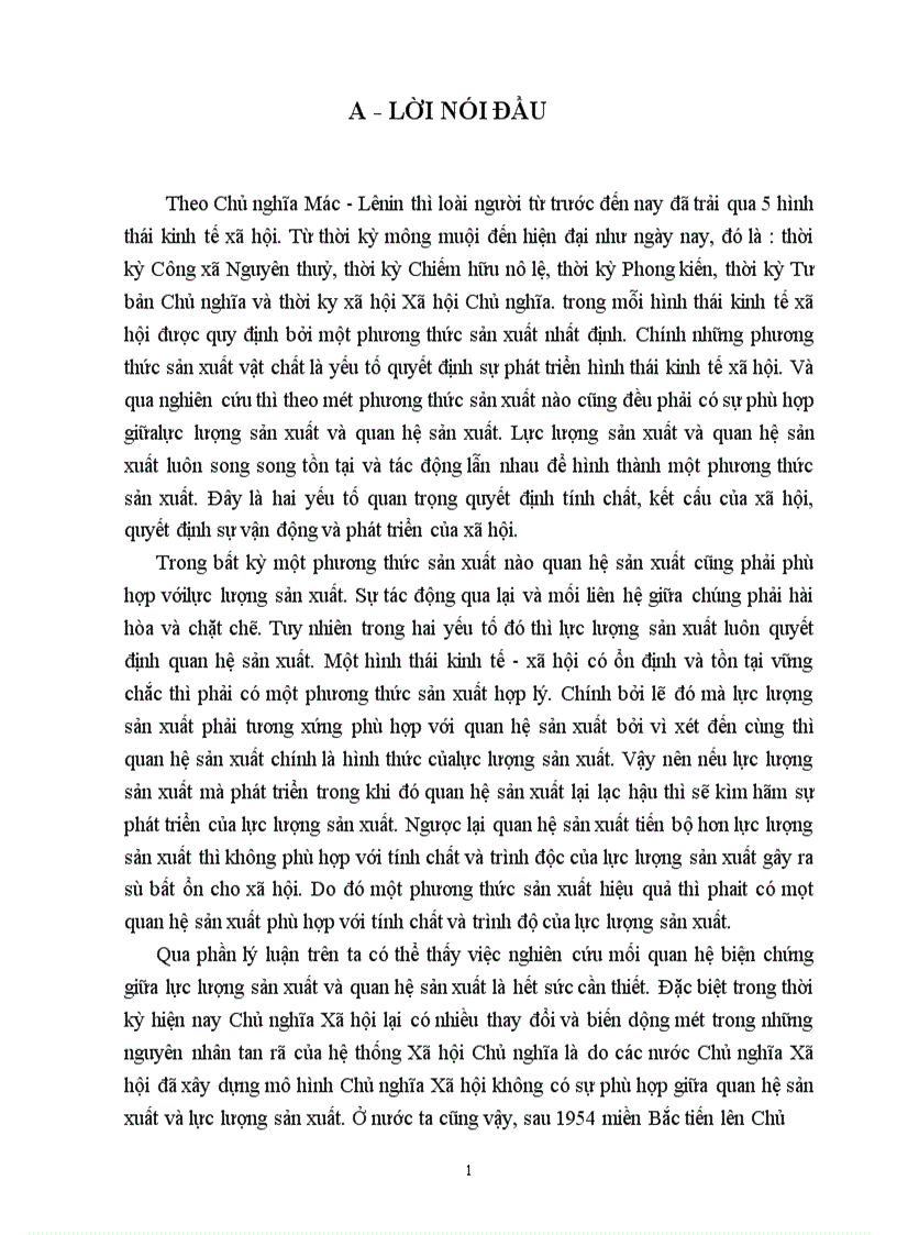 Mối quan hệ biện chứng giữa lực lượng sản xuất và quan hệ sản xuất trong thời kỳ quá độ lên Chủ nghĩa Xã hội ở Việt Nam 1