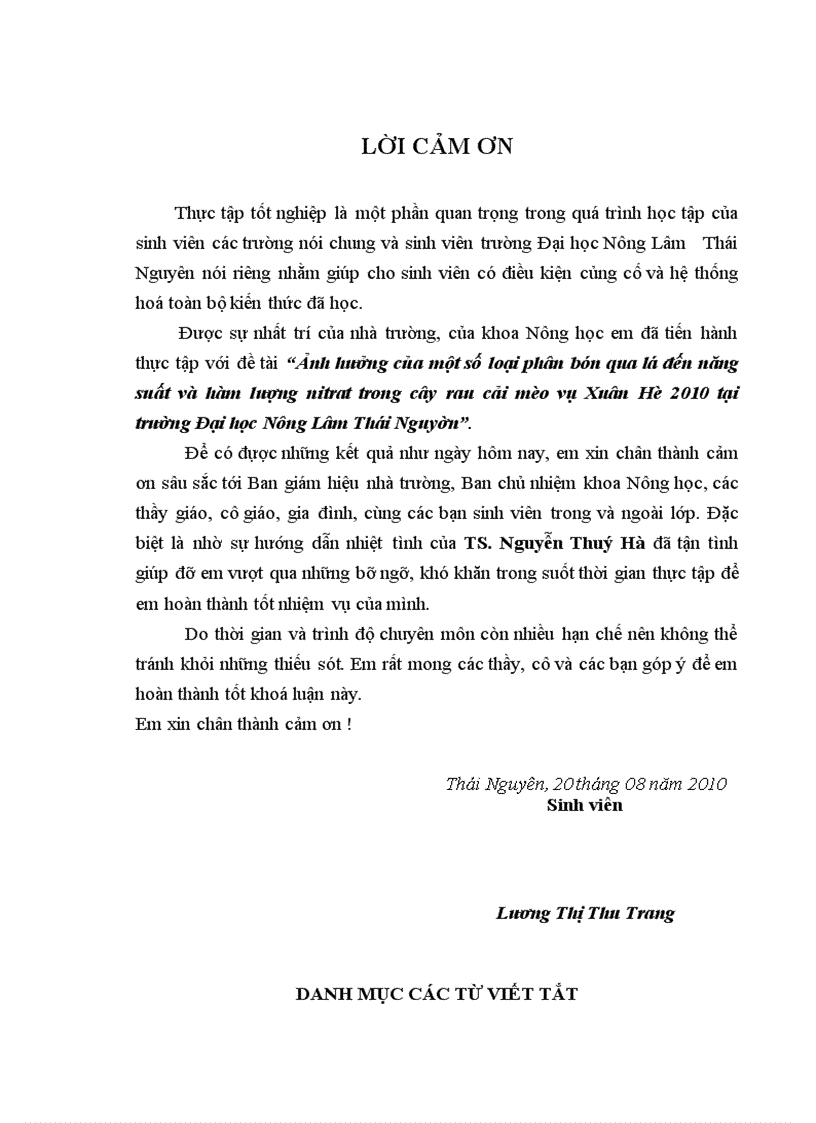 image for page Ảnh hưởng của một số loại phân bón qua lá đến năng suất và hàm lượng nitrat trong cây rau cải mèo vụ Xuân Hè 2010 tại trường Đại học Nông Lâm Thái Nguyên