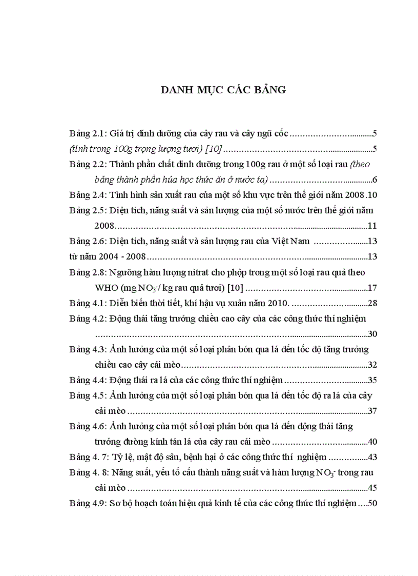 image for page Ảnh hưởng của một số loại phân bón qua lá đến năng suất và hàm lượng nitrat trong cây rau cải mèo vụ Xuân Hè 2010 tại trường Đại học Nông Lâm Thái Nguyên