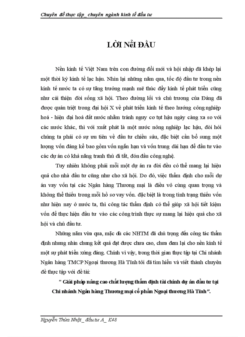 image for page Giải pháp nâng cao chất lượng thẩm định tài chính dự án đầu tư tại Chi nhánh Ngân hàng Thương mại cổ phần Ngoại thương Hà Tĩnh 1