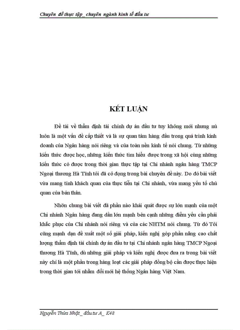 image for page Giải pháp nâng cao chất lượng thẩm định tài chính dự án đầu tư tại Chi nhánh Ngân hàng Thương mại cổ phần Ngoại thương Hà Tĩnh 1