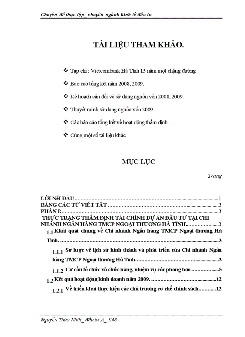 image for page Giải pháp nâng cao chất lượng thẩm định tài chính dự án đầu tư tại Chi nhánh Ngân hàng Thương mại cổ phần Ngoại thương Hà Tĩnh 1
