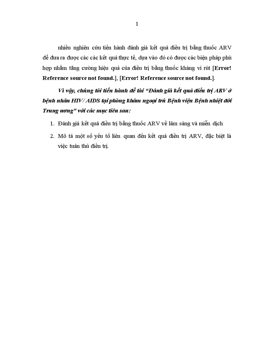 image for page Đánh giá kết quả điểu trị ARV ở bệnh nhân HIV AIDS tại phòng khám ngoại trú Bệnh viện Bệnh nhiệt đới Trung ương