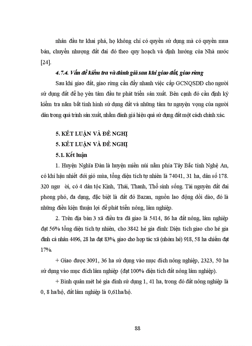 image for page Đánh giá tác động của chính sách giao đất giao rừng đến hiệu quả sử dụng đất của nông hộ trên địa bàn huyện Nghĩa Đàn Tỉnh Nghệ An
