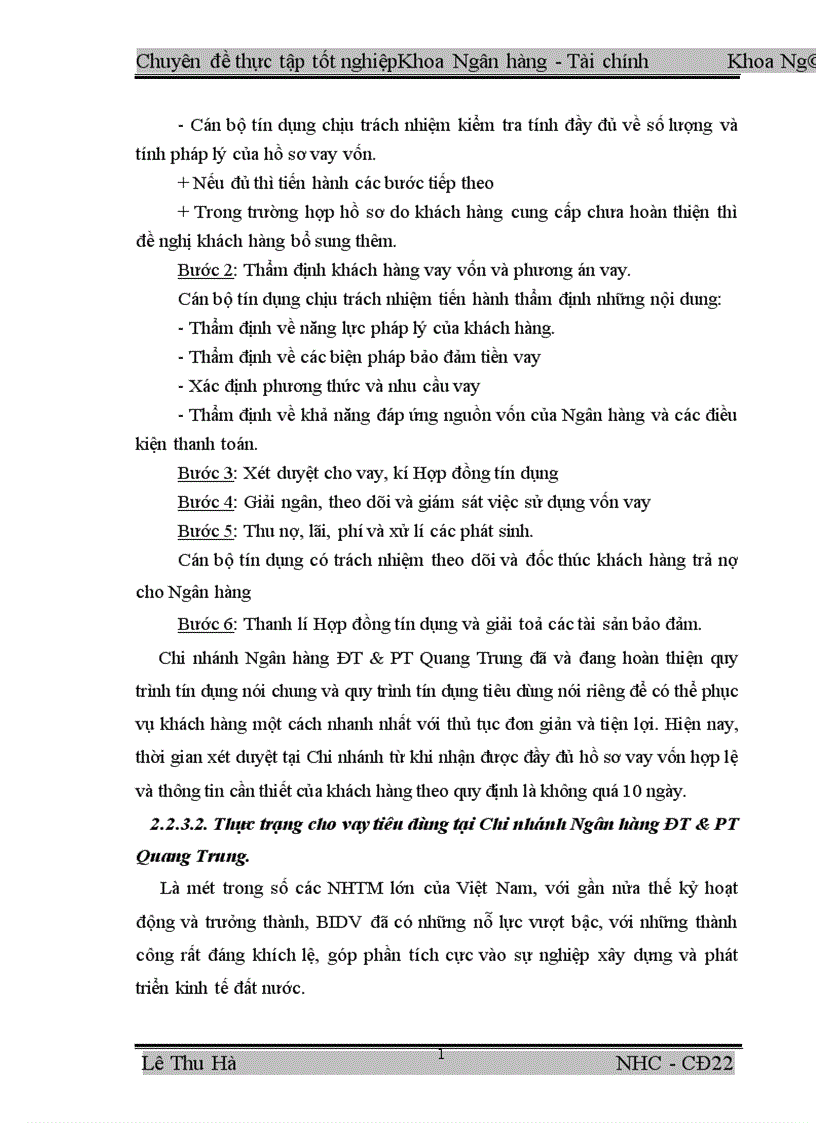 image for page Mở rộng cho vay tiêu dùng tại Chi nhánh Ngân hàng ĐT PT Quang Trung