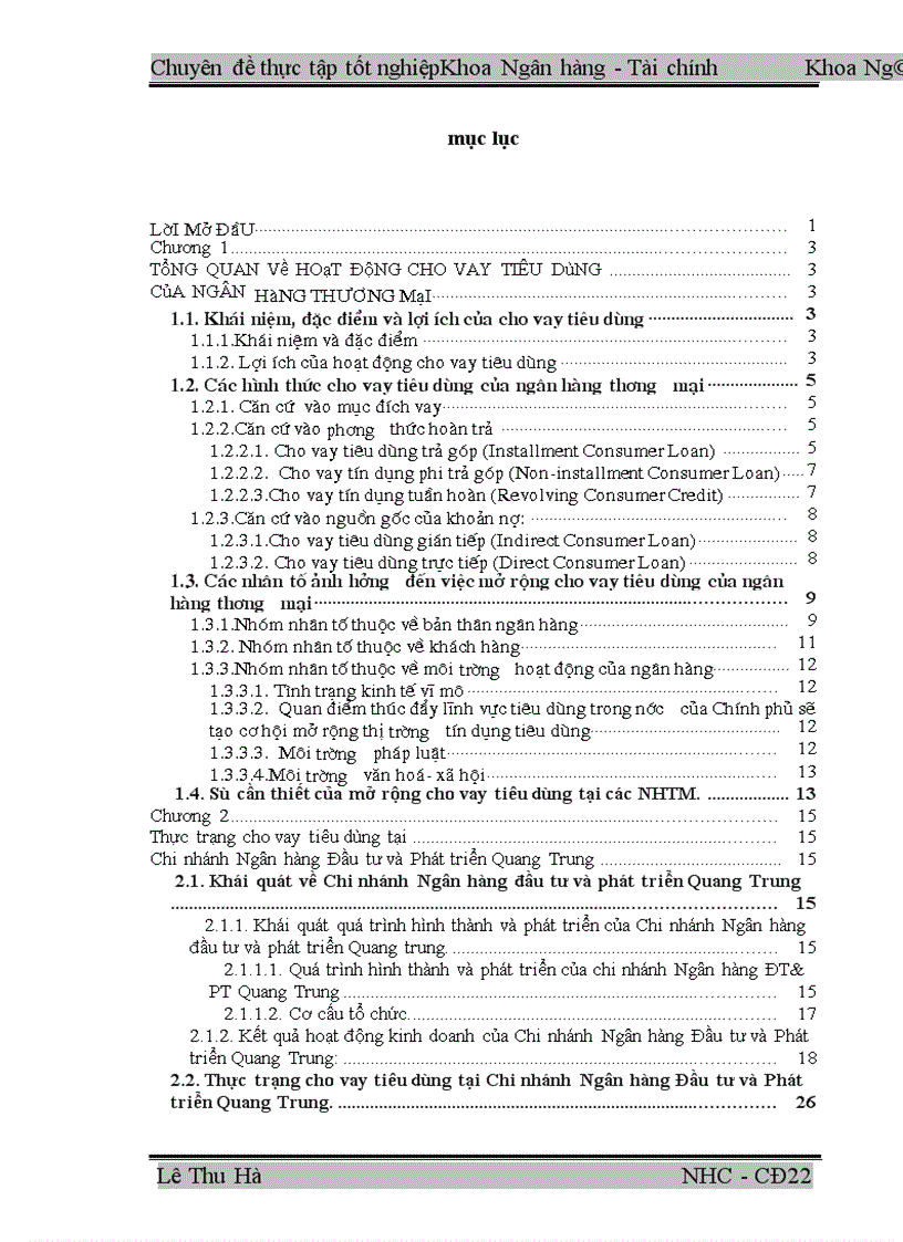 image for page Mở rộng cho vay tiêu dùng tại Chi nhánh Ngân hàng ĐT PT Quang Trung