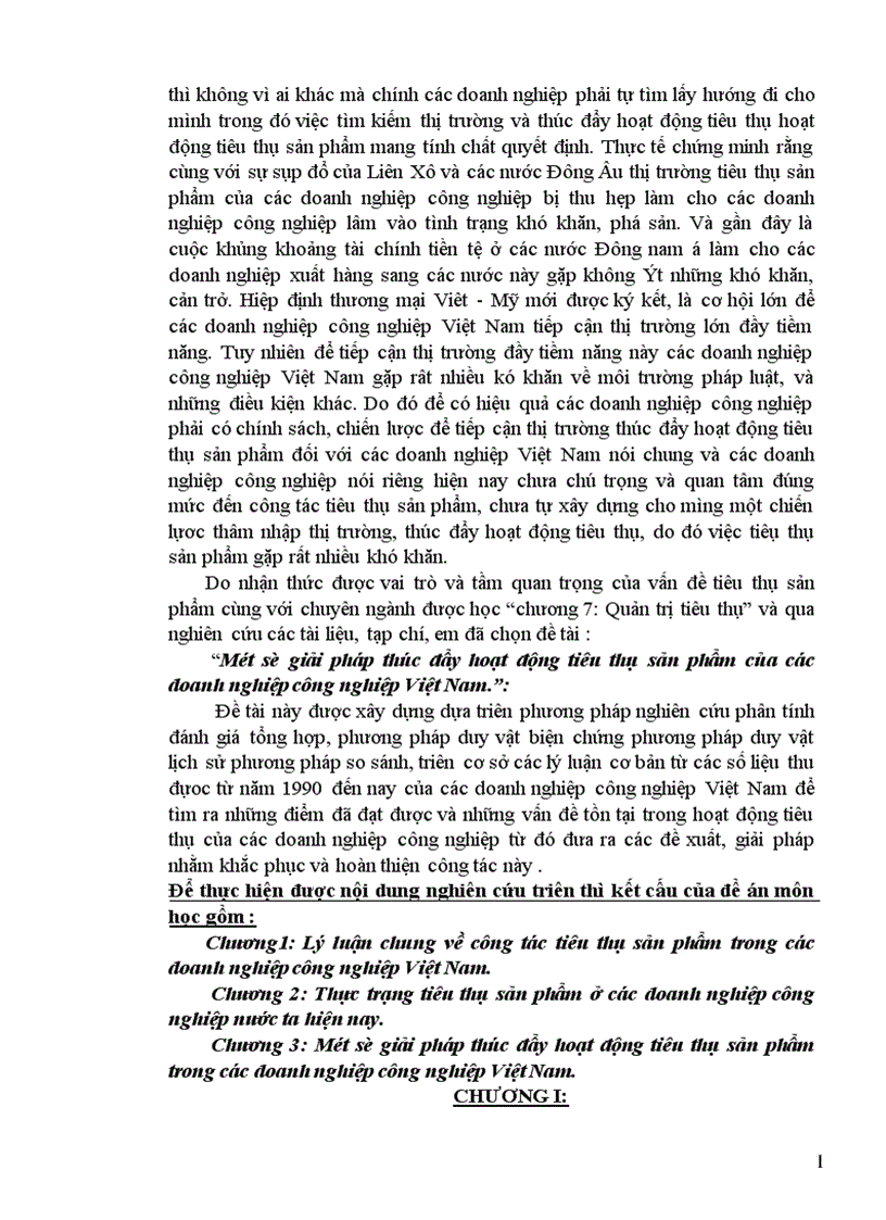 Một số giải pháp thúc đẩy hoạt động tiêu thụ sản phẩm của các doanh nghiệp công nghiệp Việt Nam 1