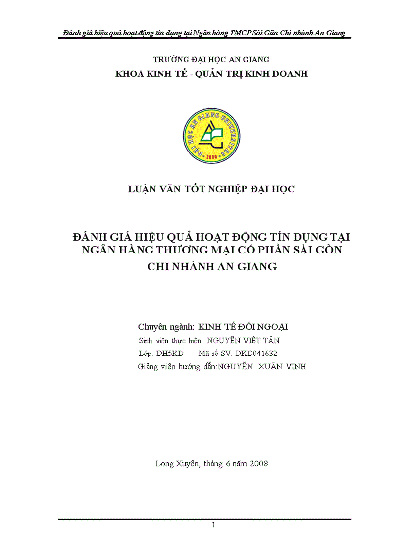 image for page Đánh giá hiệu quả hoạt động tín dụng tại Ngân hàng TMCP Sài Gòn Chi nhánh An Giang