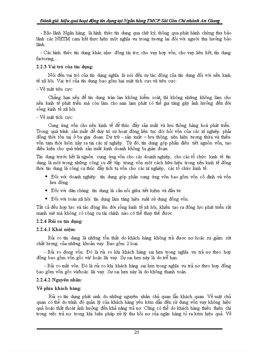 image for page Đánh giá hiệu quả hoạt động tín dụng tại Ngân hàng TMCP Sài Gòn Chi nhánh An Giang