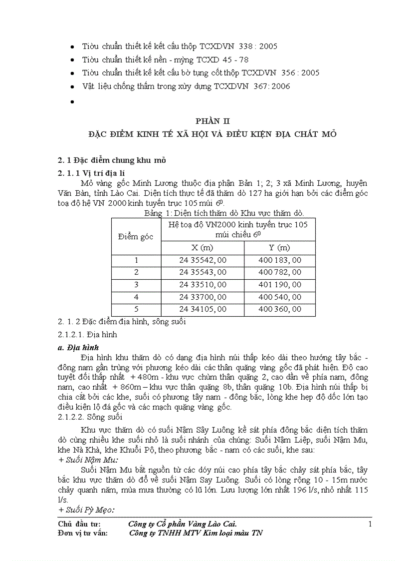 image for page Thiết kế kỹ thuật bản vẽ thi công công trình khai thác tuyển quặng vàng gốc và các công trình phụ trợ tại mỏ vàng Minh Lương 1