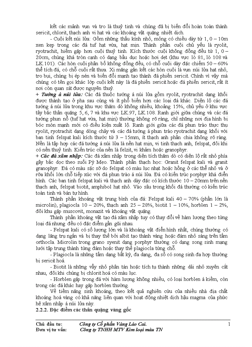 image for page Thiết kế kỹ thuật bản vẽ thi công công trình khai thác tuyển quặng vàng gốc và các công trình phụ trợ tại mỏ vàng Minh Lương 1