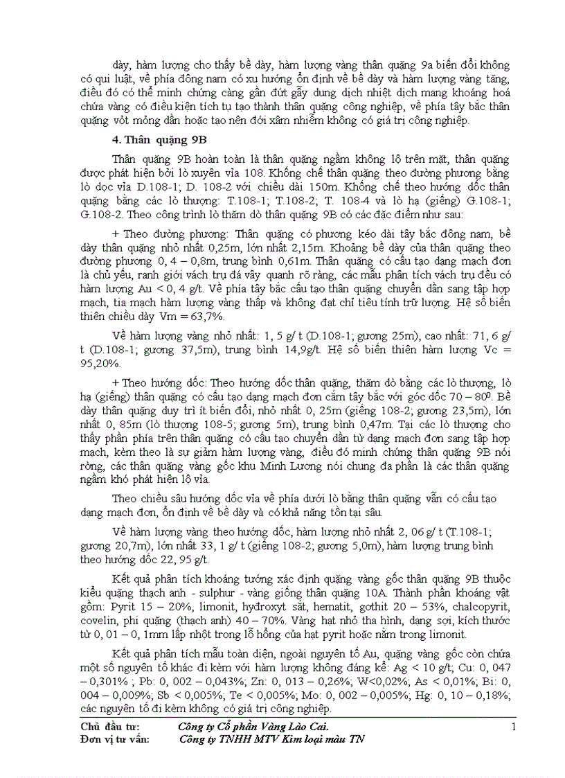 image for page Thiết kế kỹ thuật bản vẽ thi công công trình khai thác tuyển quặng vàng gốc và các công trình phụ trợ tại mỏ vàng Minh Lương 1