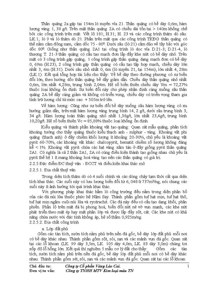image for page Thiết kế kỹ thuật bản vẽ thi công công trình khai thác tuyển quặng vàng gốc và các công trình phụ trợ tại mỏ vàng Minh Lương 1