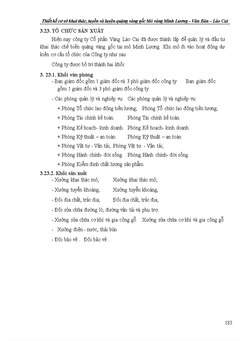 image for page Thiết kế kỹ thuật bản vẽ thi công công trình khai thác tuyển quặng vàng gốc và các công trình phụ trợ tại mỏ vàng Minh Lương 1