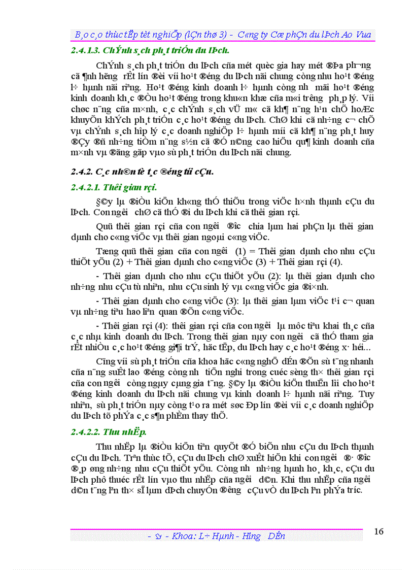 image for page Báo cáo thực tập tốt nghiệp lần thứ 3 Công ty Cổ phần du lịch Ao Vua