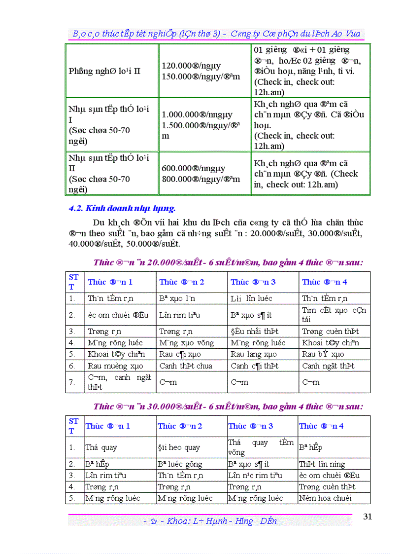 image for page Báo cáo thực tập tốt nghiệp lần thứ 3 Công ty Cổ phần du lịch Ao Vua