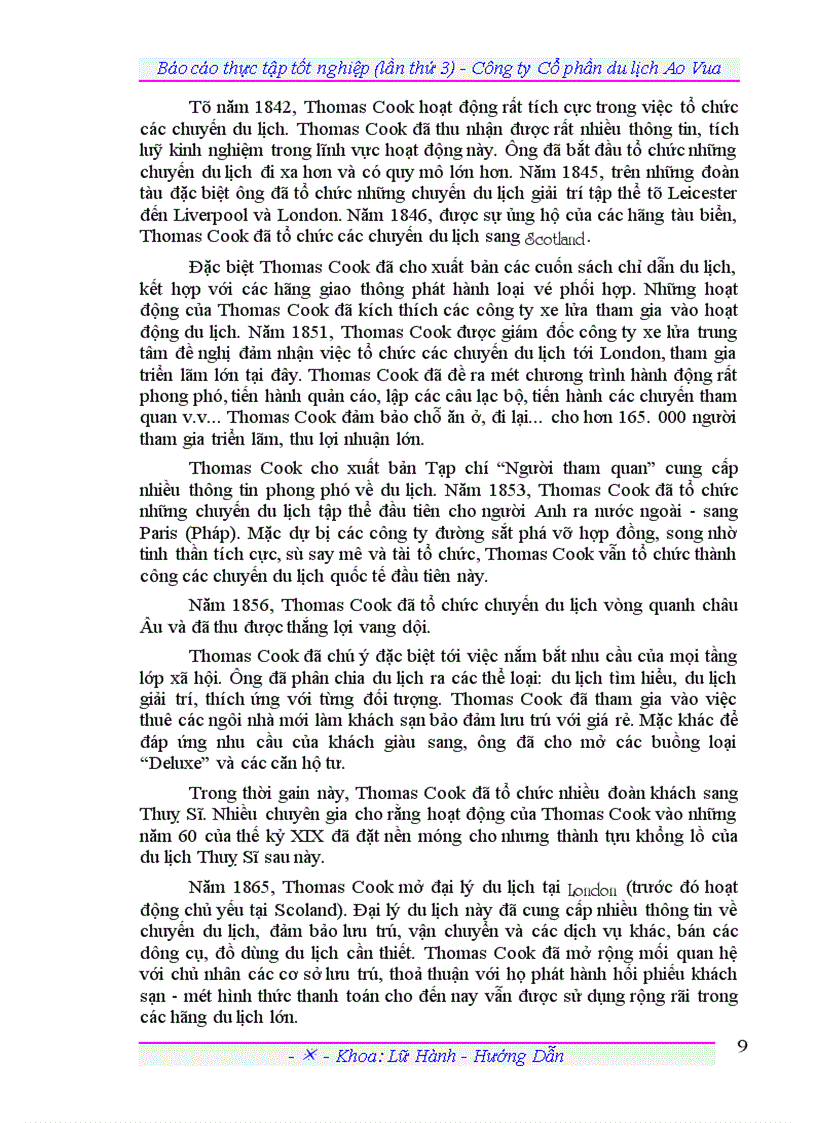 image for page Báo cáo thực tập tốt nghiệp lần thứ 3 Công ty Cổ phần du lịch Ao Vua