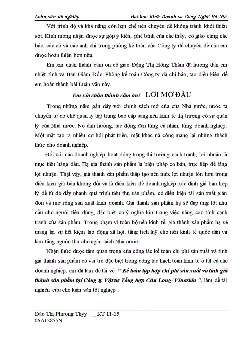 image for page Kế toán tập hợp chi phí sản xuất và tính giá thành sản phẩm tại Công ty Vật tư Tổng hợp Cửu Long Vinashin 1
