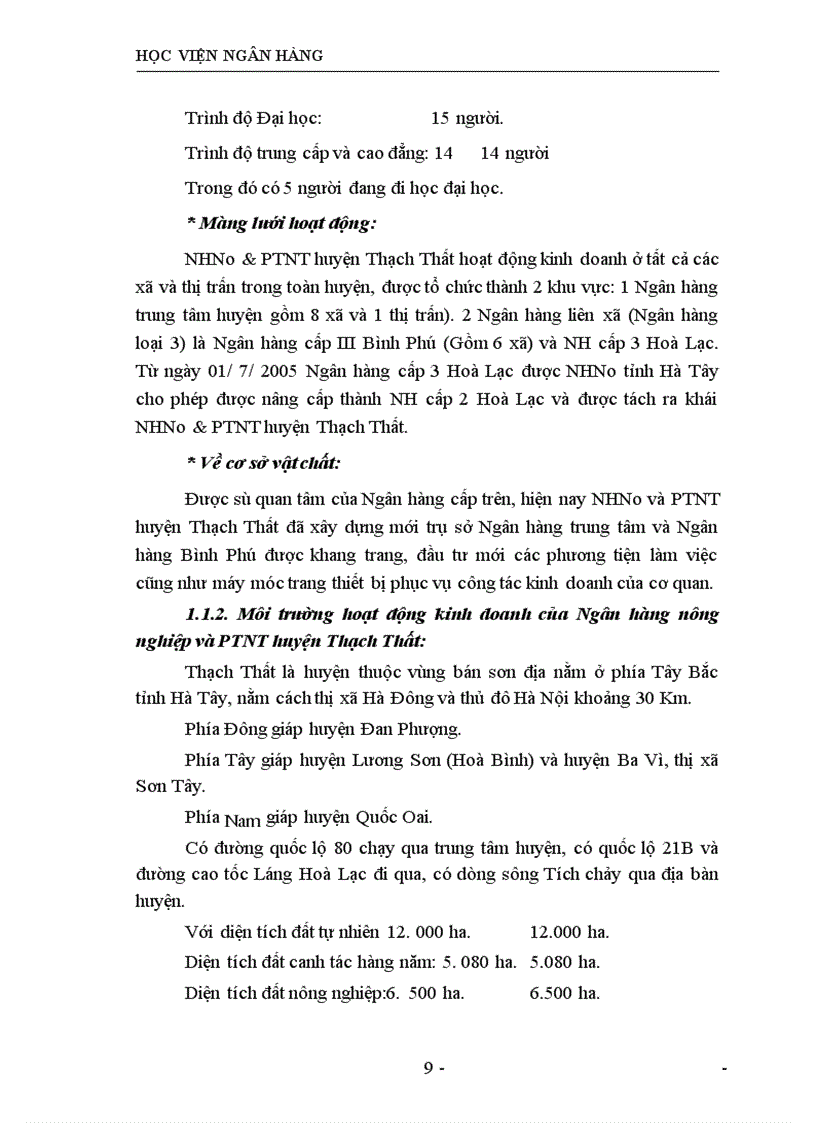 image for page Một số giải pháp và kiến nghị nhằm tăng cường công tác huy động vốn tại NHNo PTNT huyện Thạch Thất 1