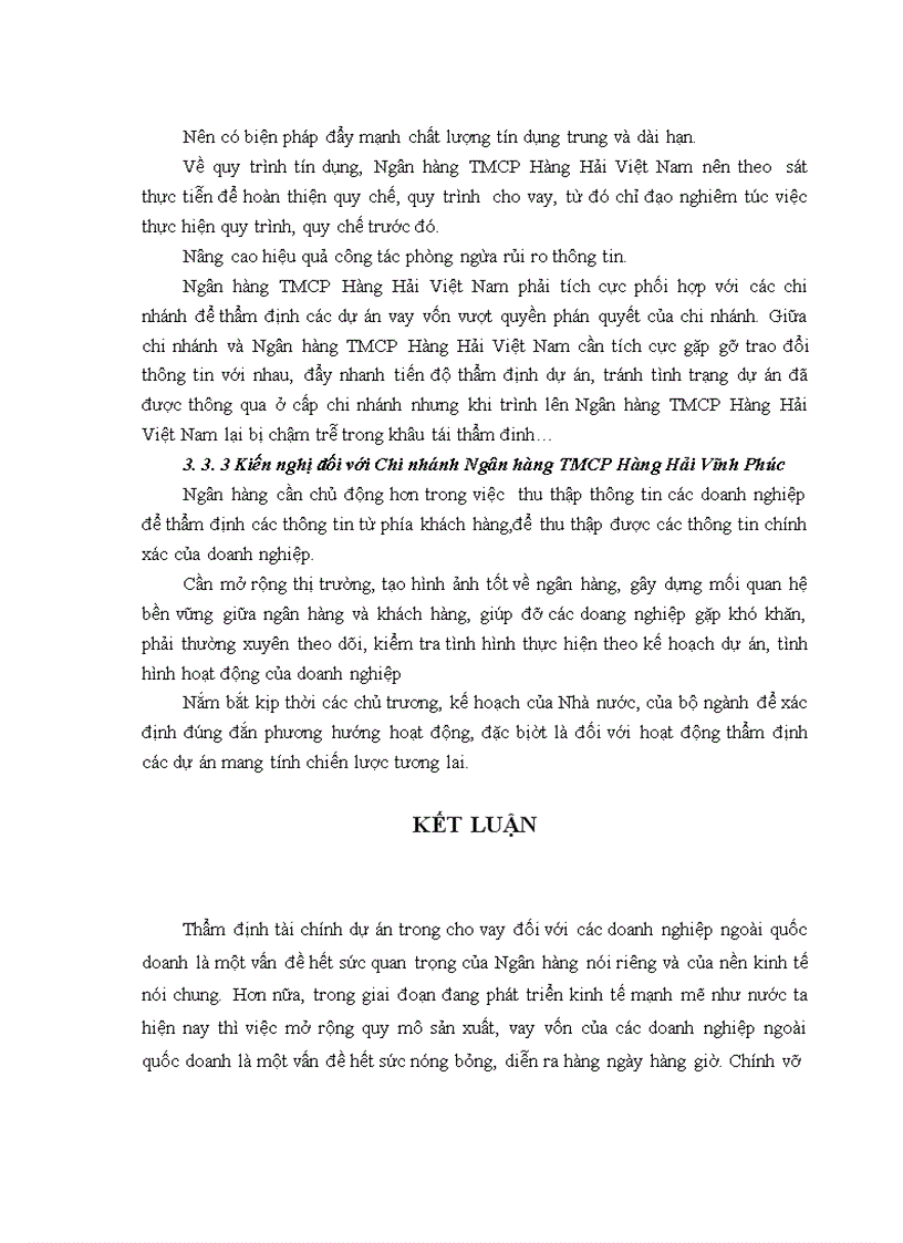 image for page Giải pháp nâng cao chất lượng thẩm định dự án trung dài hạn đối với các DNNQD TẠI Chi nhánh TMCP Hàng Hải Vĩnh Phúc 1