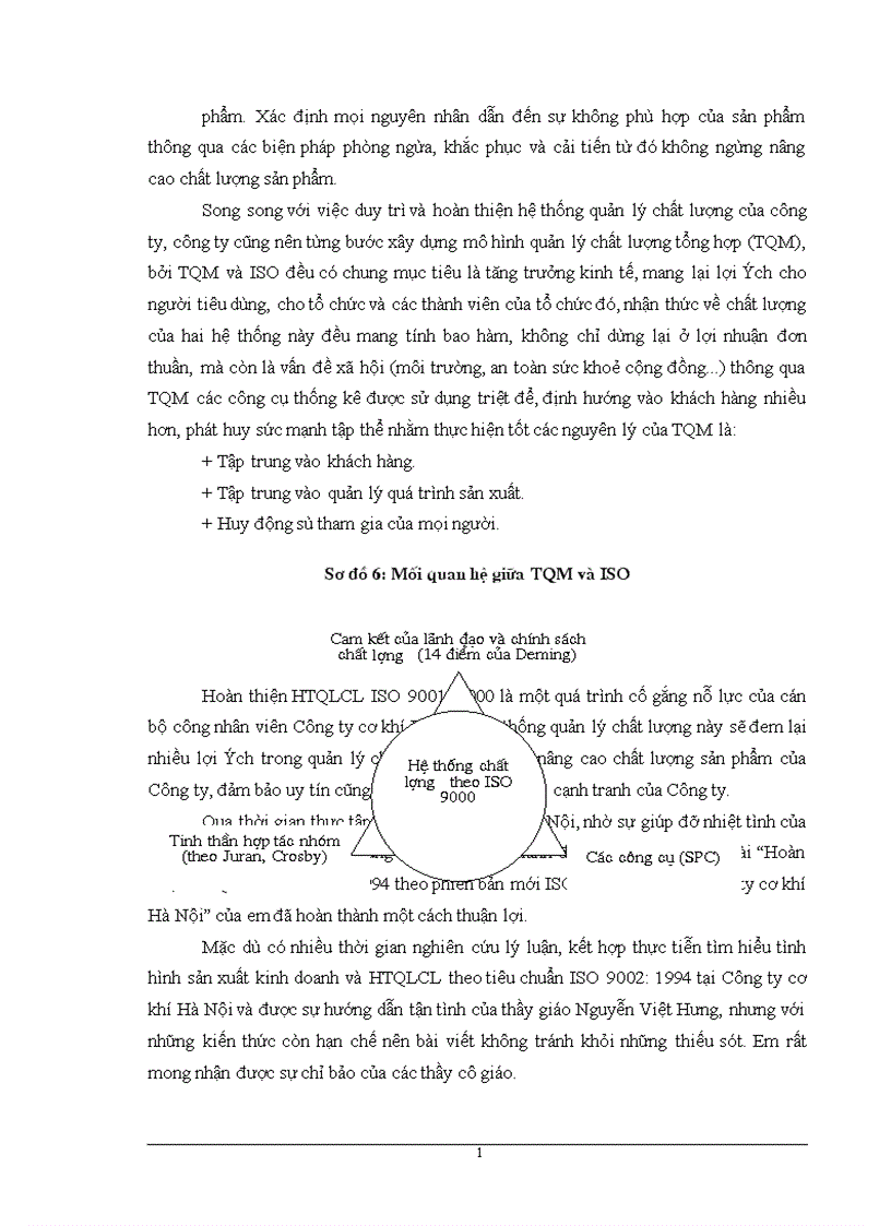 image for page Giải pháp hoàn thiện hệ thống quản lý chất lượng ISO 9001 2000 tại Công ty Cơ khí Hà Nội