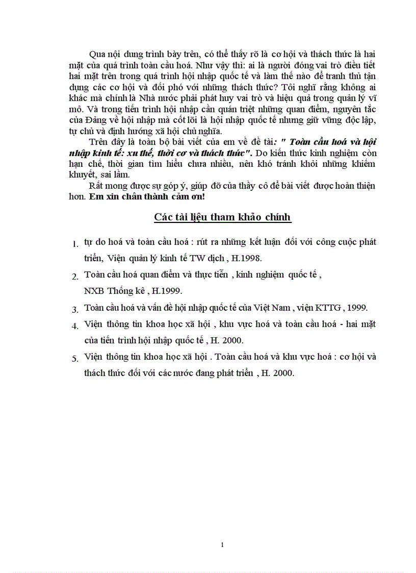 image for page Toàn cầu hoá và hội nhập kinh tế xu thế thời cơ và thách thức 1