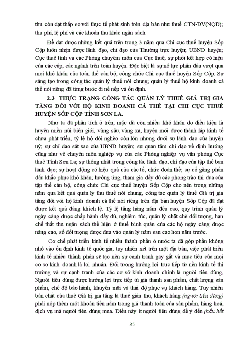 image for page Giải pháp tăng cường quản lý thuế Giá trị gia tăng đối với hộ kinh doanh cá thể tại Chi cục Thuế huyện Sốp Cộp Tỉnh Sơn La