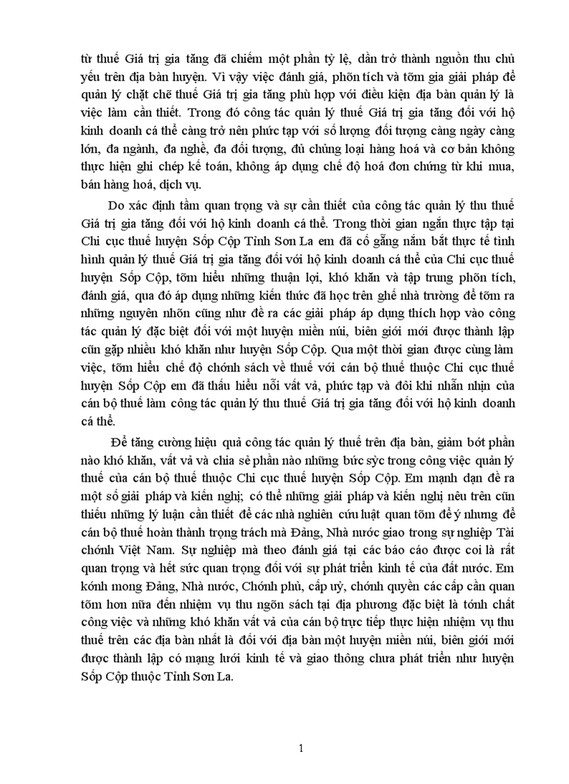 image for page Giải pháp tăng cường quản lý thuế Giá trị gia tăng đối với hộ kinh doanh cá thể tại Chi cục Thuế huyện Sốp Cộp Tỉnh Sơn La