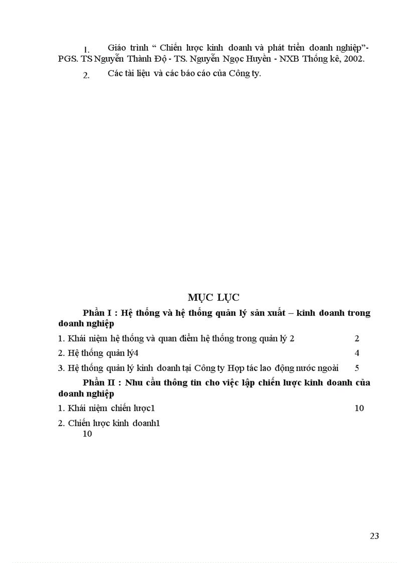 image for page Nhu cầu thông tin cho việc lập Chiến lược kinh doanh của doanh nghiệp 1