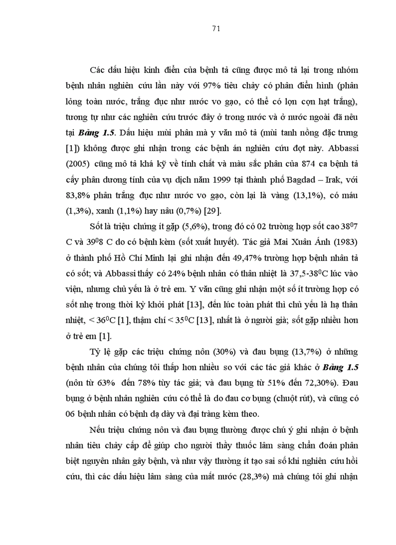 image for page Nhận xét về các đặc điểm lâm sàng cận lâm sàng của các bệnh nhân tả tại VCBTNNĐQG trong vụ dịch năm 2007 ở Hà Nội Việt Nam