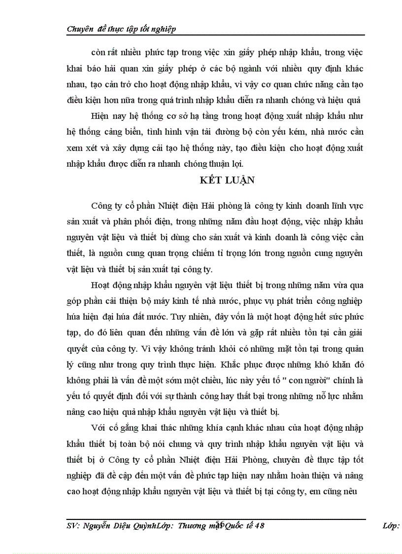 image for page Hoạt động nhập khẩu các nguyên vật liệu và thiết bị phục vụ sản xuất của công ty cổ phần Nhiệt điện Hải Phòng
