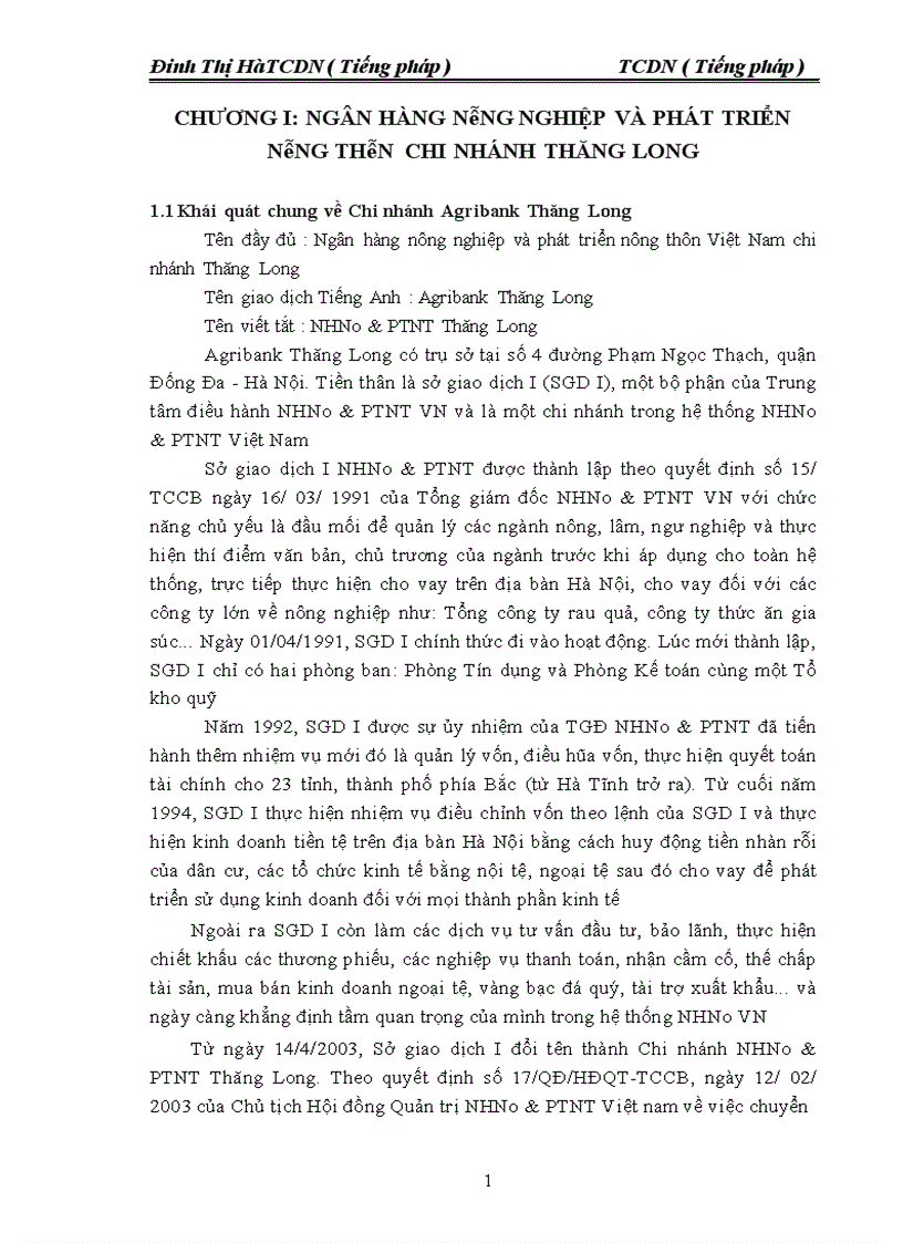 image for page Định hướng phát triển của Chi nhánh Agribank Thăng Long