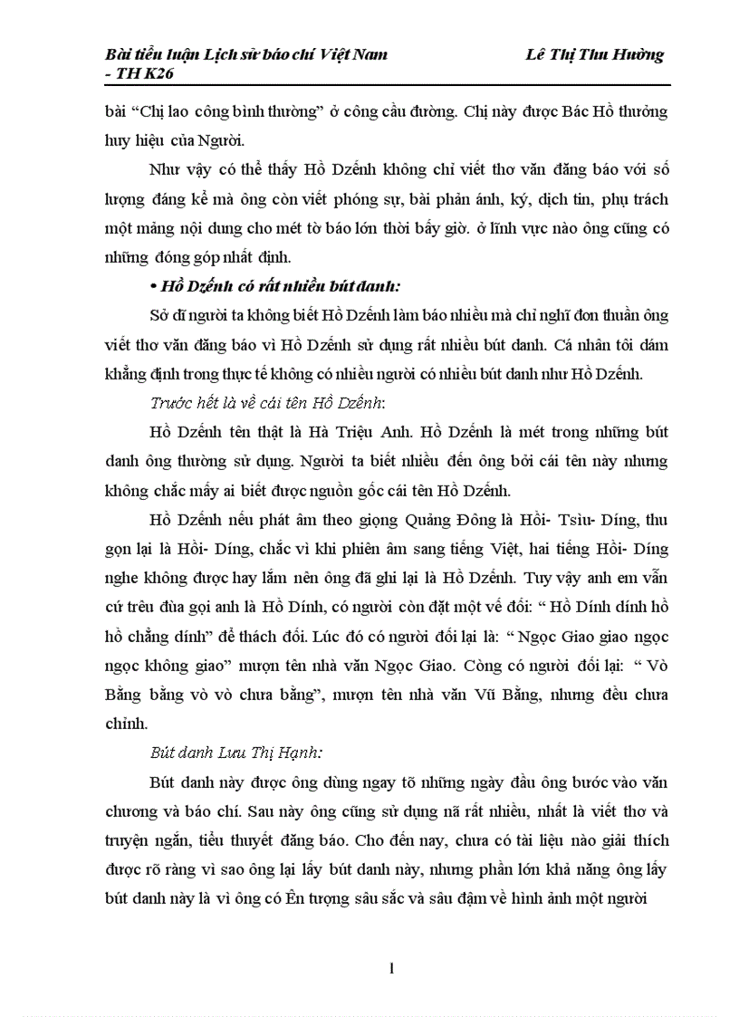 image for page Bài tiểu luận Lịch sử báo chí Việt Nam