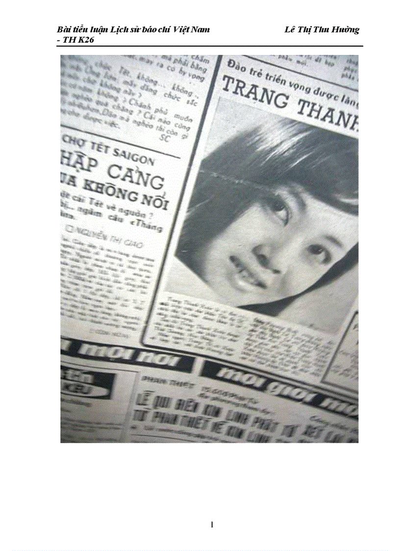 image for page Bài tiểu luận Lịch sử báo chí Việt Nam