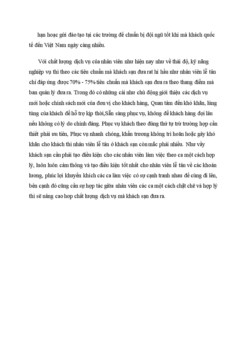 image for page Một số giải pháp nâng cao chất lượng dịch vụ của bộ phận lễ tân trong khách sạn Sài Gòn Kim Liên Resort