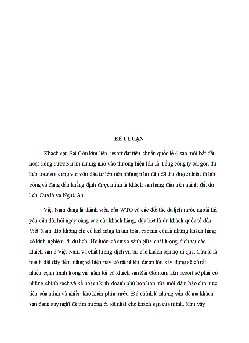 image for page Một số giải pháp nâng cao chất lượng dịch vụ của bộ phận lễ tân trong khách sạn Sài Gòn Kim Liên Resort