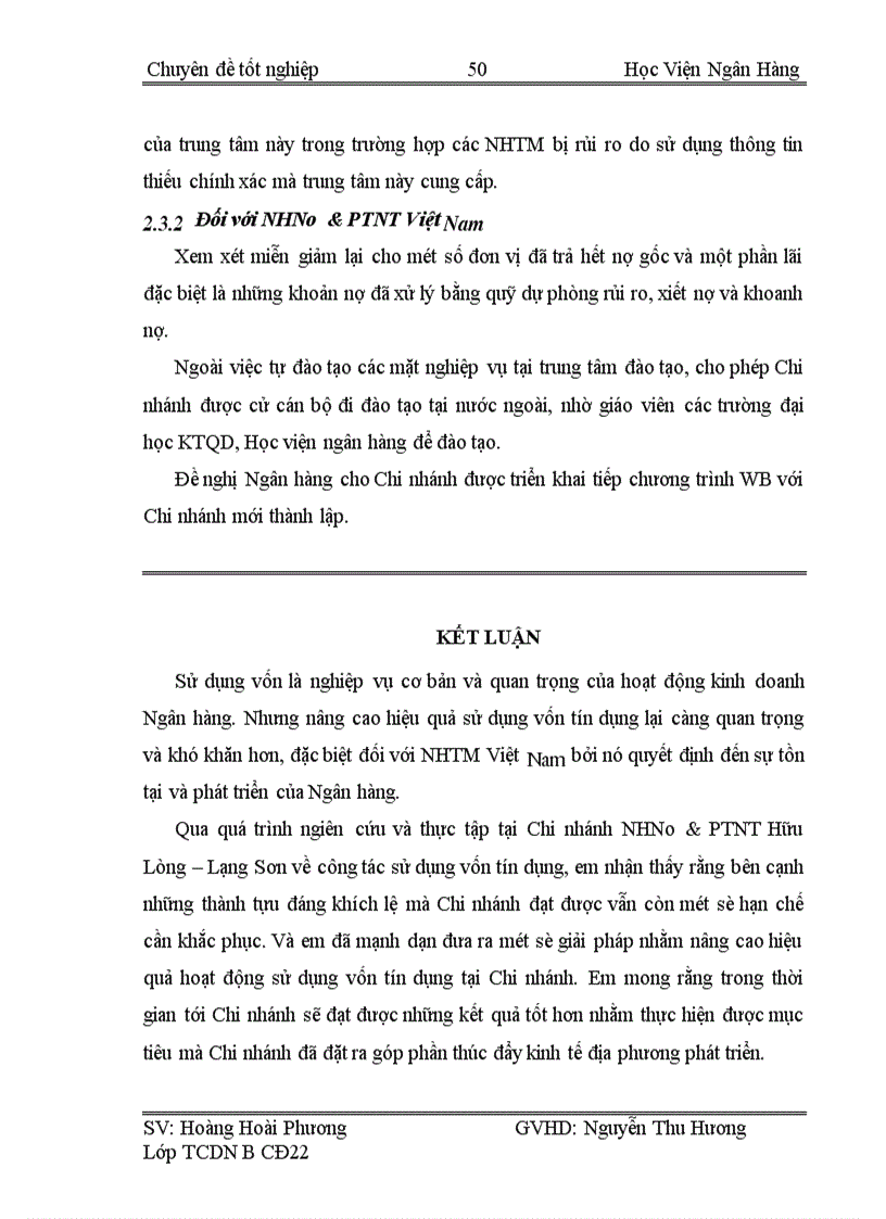 image for page Giải pháp nâng cao hiệu quả sử dụng vốn tại Chi nhánh NHNo PTNT Hữu Lũng Lạng Sơn 1