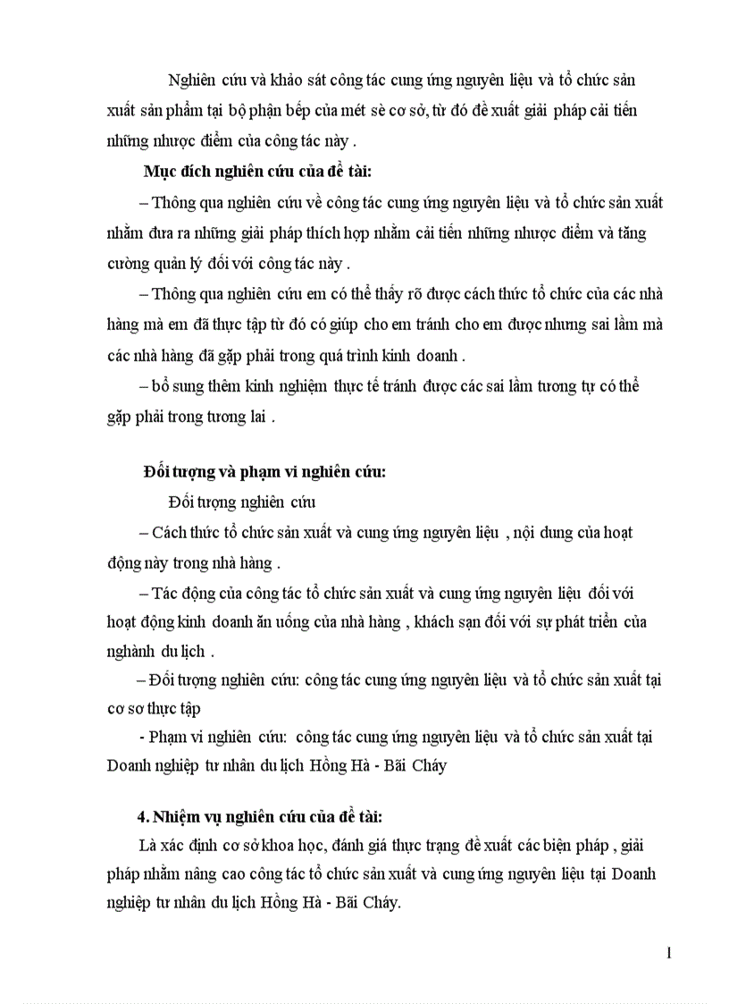 image for page Nghiên cứu và khảo sát công tác cung ứng nguyên liệu và tổ chức sản xuất sản phẩm tại bộ phận bếp của một số cơ sở