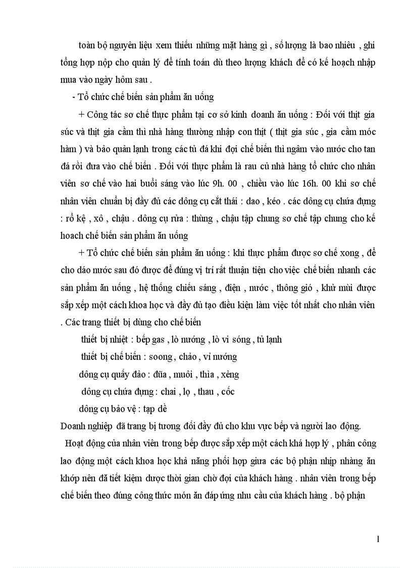 image for page Nghiên cứu và khảo sát công tác cung ứng nguyên liệu và tổ chức sản xuất sản phẩm tại bộ phận bếp của một số cơ sở