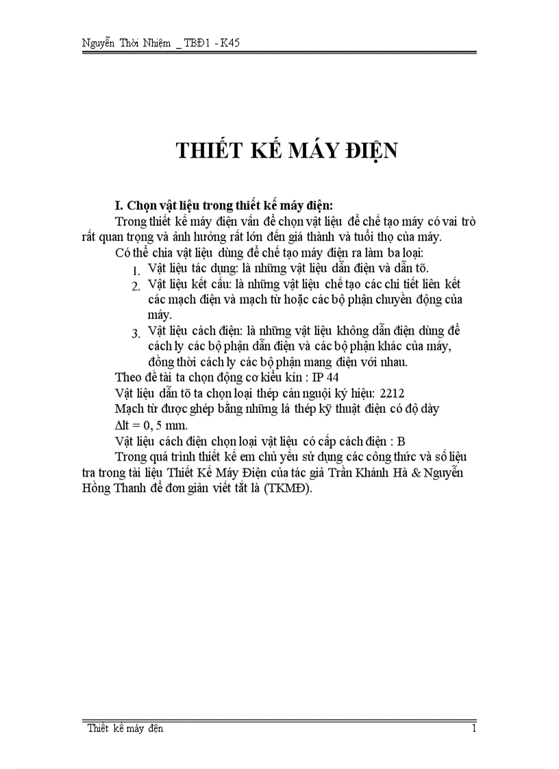 Thiết kế máy đIện 1