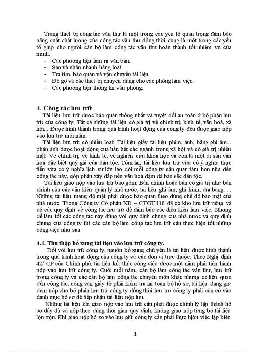 image for page Tình hình thực tế của công ty nói chung và công tác thư ký văn thư lưu trữ nói riêng