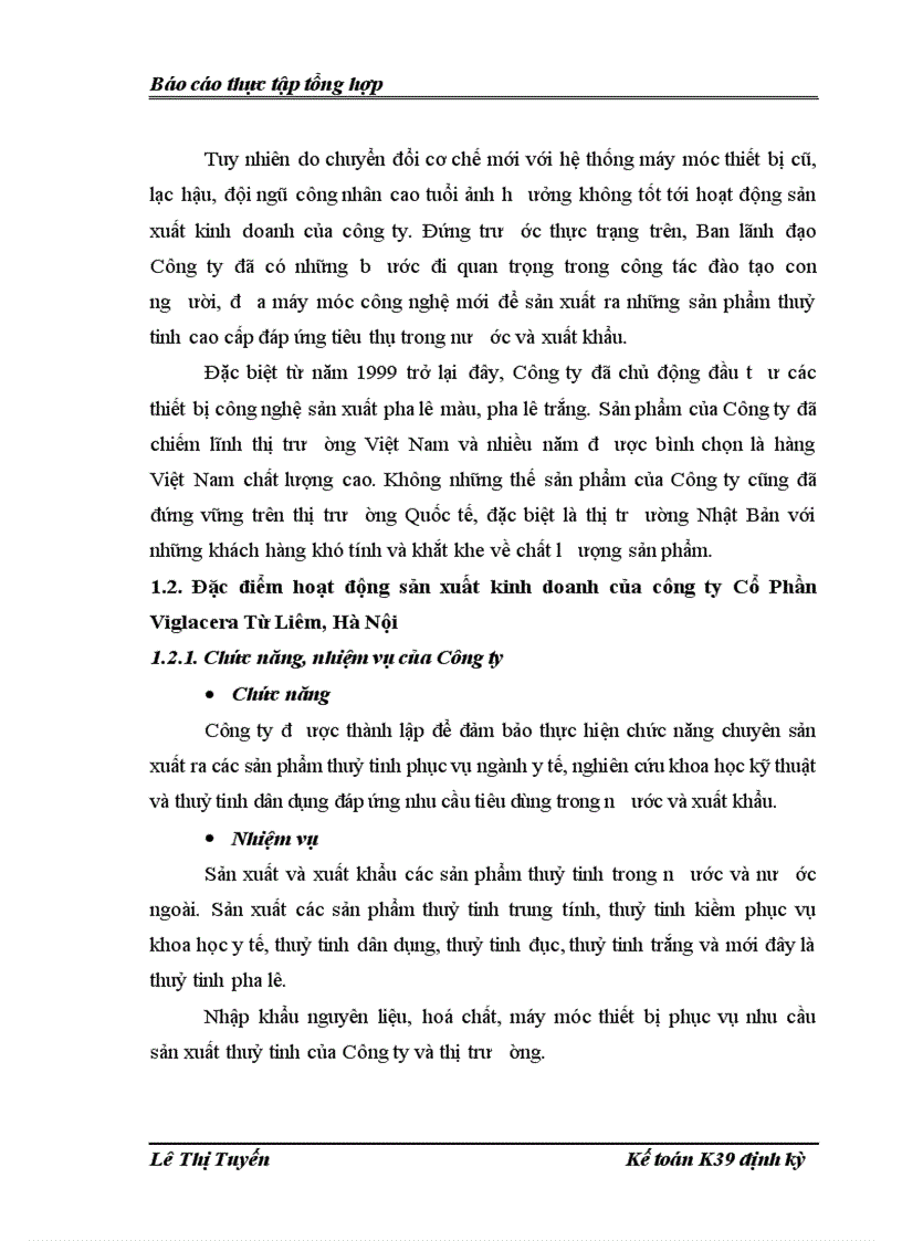 image for page Tổ chức bộ máy kế toán và hệ thống kế toán tại công ty cổ phần Viglacera Từ Liêm Hà Nội