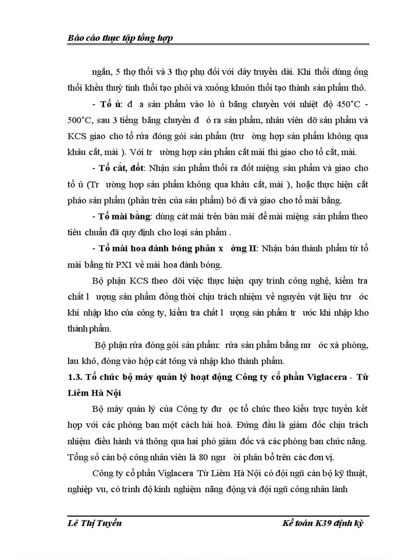 image for page Tổ chức bộ máy kế toán và hệ thống kế toán tại công ty cổ phần Viglacera Từ Liêm Hà Nội