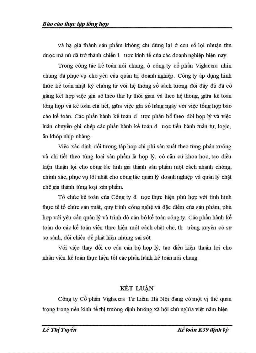image for page Tổ chức bộ máy kế toán và hệ thống kế toán tại công ty cổ phần Viglacera Từ Liêm Hà Nội