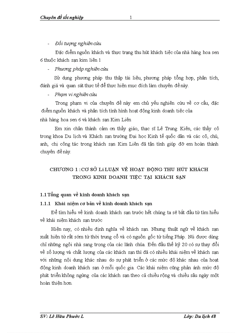 image for page Biện pháp thu hút khách trong kinh doanh tiệc tại nhà hàng Hoa Sen 6 thuộc công ty cổ phần du lịch Kim Liên